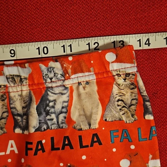 Kittens wearing Santa hats Fa la la Holiday Christmas leggings  M/L Capelli - Picture 5 of 7